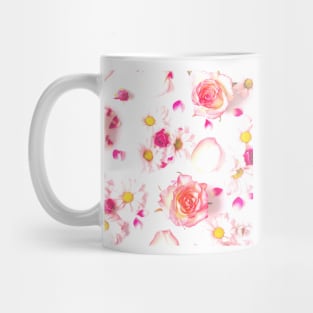 Romantic Watercolor Daisy and Cherry Blossoms - Floral Pattern Mug